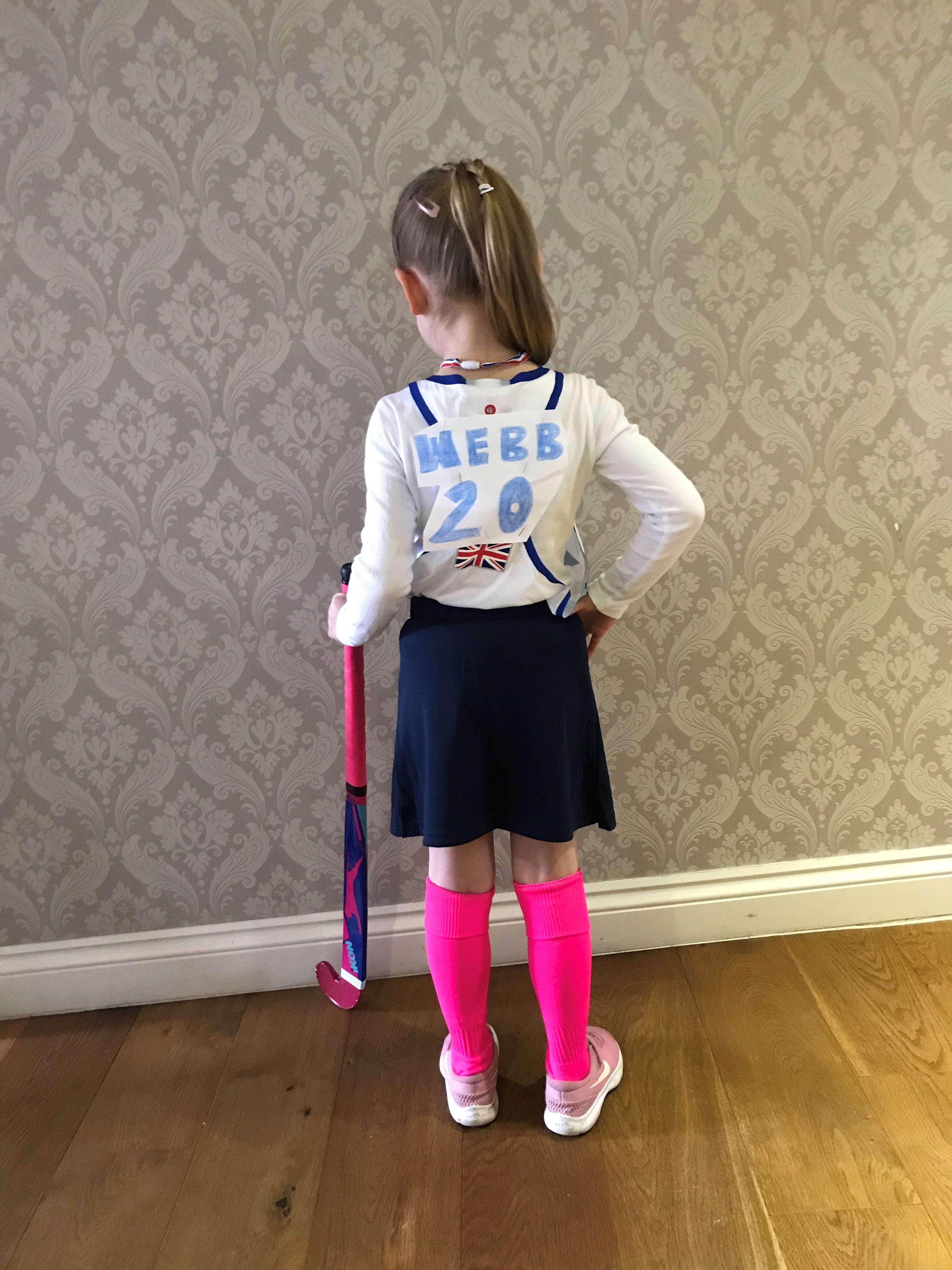 Ella dressed as Olympic Champion Hollie Pearne-Webb for Sport Relief